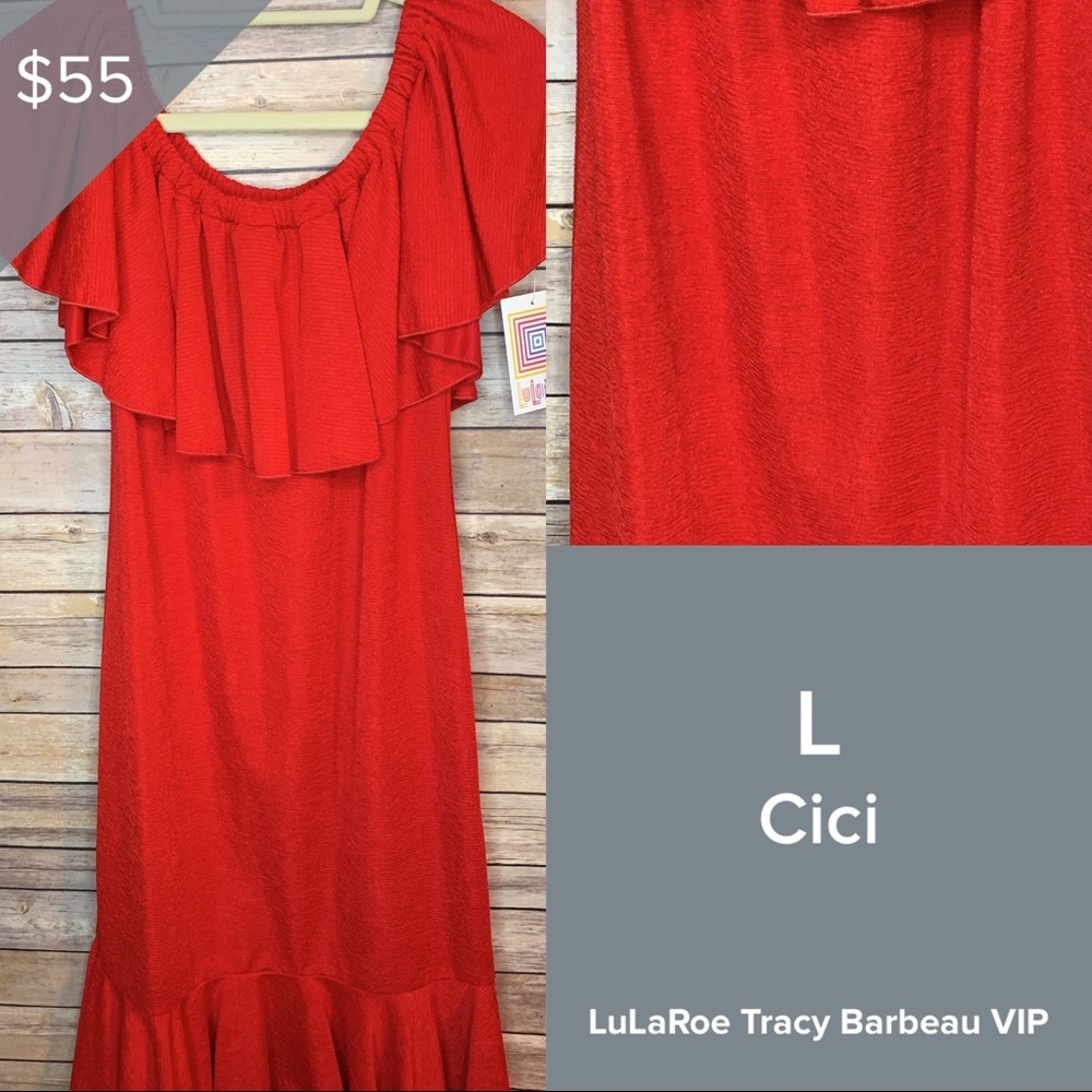 NWT LuLaRoe CiCi Dress Red Size Large